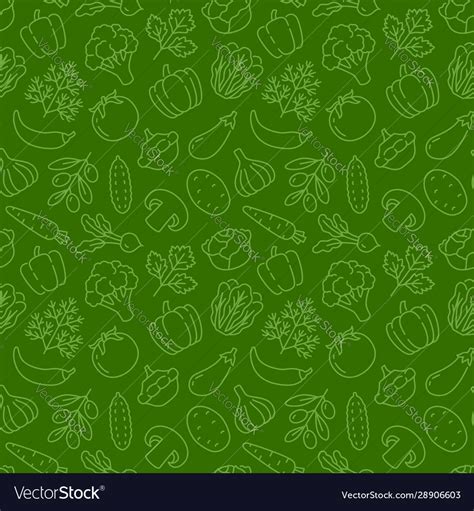 Food Background Vegetables Seamless Pattern Vector Image