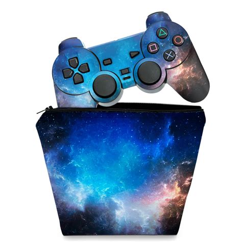 KIT Capa Case E Skin PS2 Controle Universo Cosmos Pop Arte Skins