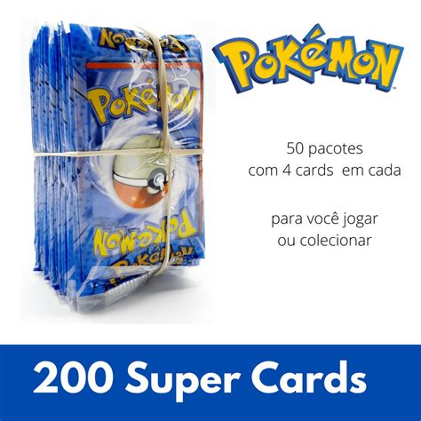 50 Pacotinhos Pokemon São 200 Cards Revenda Shopee Brasil