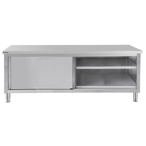 Table De Travail Inox Avec Portes Coulissantes Mm