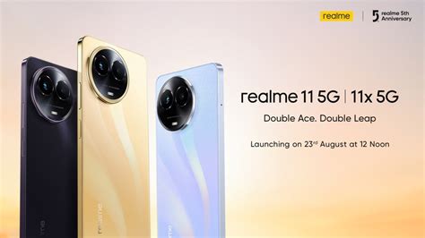 Realme 11 5g Realme 11x 5g India Launch Set For August 23 Design
