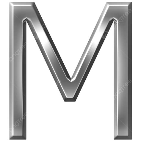 3d Silver Letter M Silver Gray Design Letter Png Transparent Image