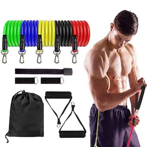 11Pcs Exercise Resistance Bands Sets For Women And Men Fitness Gym