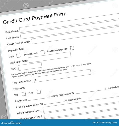 Credit Card Application Form Stock Vector - Illustration of bill ...