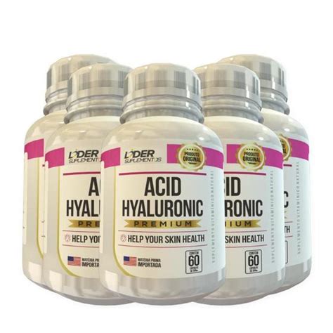 Ácido Hialurônico Caps 500Mg 60 Cápsulas Kit 5 Potes Lider