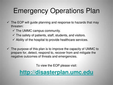 Ppt Emergency Operations Plan Emergency Management At Ummc Powerpoint Presentation Id5735238