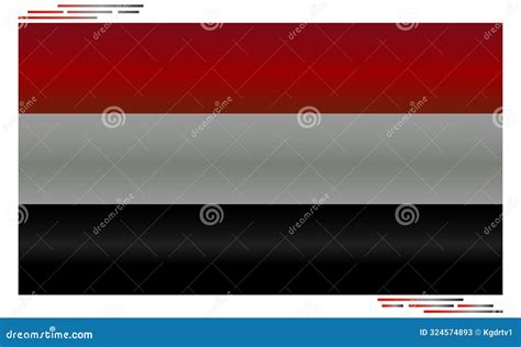 National Flag Of Yemen In Black Shadow Yemeni Flag In Rectangle Shape