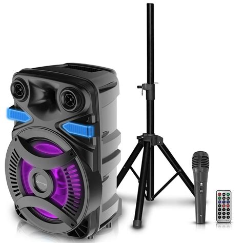 Technical Pro 3000 Watts Rechargeable 15 Inch Bluetooth Led Speaker Package With Tripod And