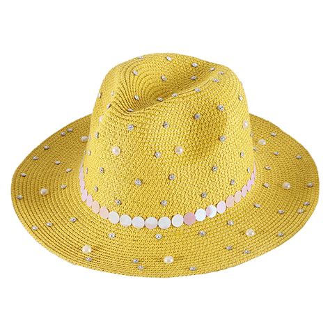 56 58cm Hat Circumference Female Summer Pearl Straw Hat Sunscreen Hat