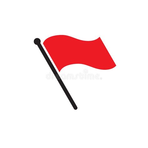 Icono Del Objeto Del Vector De La Bandera Roja Ilustración del Vector