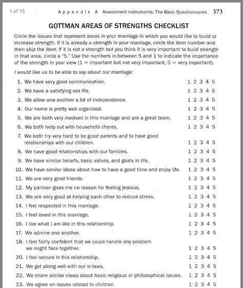 Marriage Worksheets Therapy