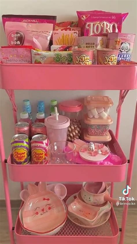 ↳ 𝘀𝗻𝗮𝗰𝗸 𝗰𝗿𝗮𝘁𝗲 [video] Snack Organizer Snack Cart Kawaii Room