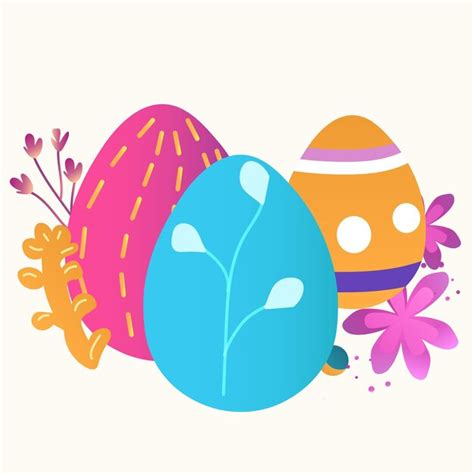 Feliz tarjeta de felicitación de pascua huevos y flores tarjeta de