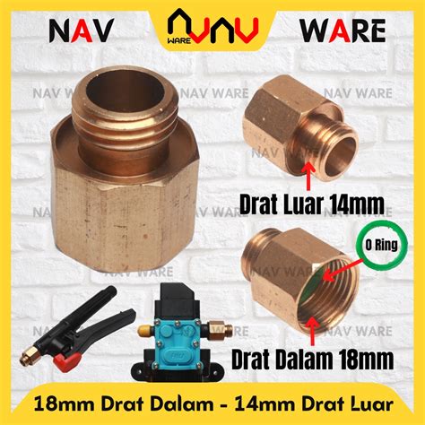 Jual Nepel 18mm Drat Dalam Ke 14mm Drat Luar Pompa DC 12V Soket