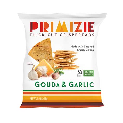 Primizie All Natural Gouda And Garlic Thick Cut Crispbreads Shop Chips