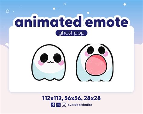 Animated Ghost Pop Emote For Twitch And Discord Pop Cat Etsy