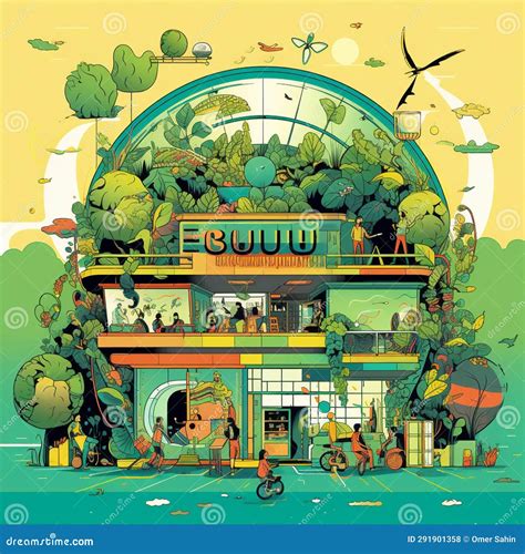 Ecohub A Vibrant Oasis Of Sustainable Solutions Stock Photo Image Of