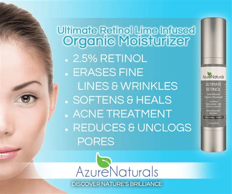 Retinol Organic Moisturizer - Lime Infused with 2.5% Retinol – Azure ...