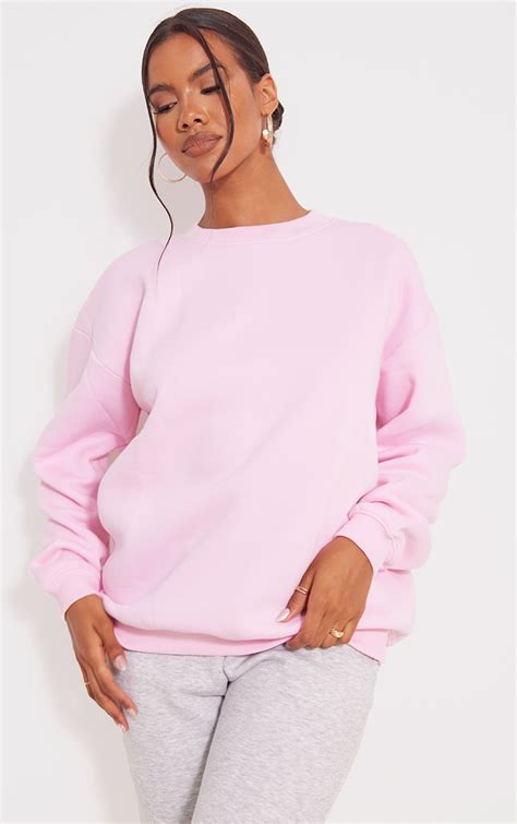 Baby Pink Oversized Fit Sweatshirt Resource Prettylittlething Uae