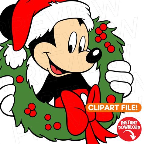 Mickey Christmas Vector Svg Mickey Ears Svg Mouse Png Etsy