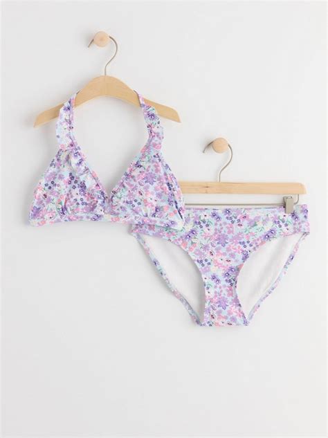 Patterned Halterneck Bikini With Frills Lindex Malta