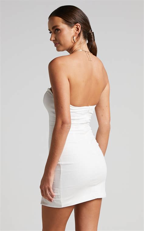 Arden Mini Dress Strapless Bodycon Corset Dress In White Showpo