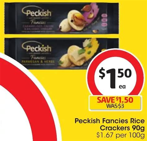 Peckish Fancies Rice Crackers 90g Offer At Coles