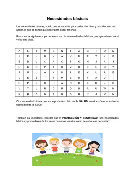 Necesidades B Sicas Interactive Worksheet