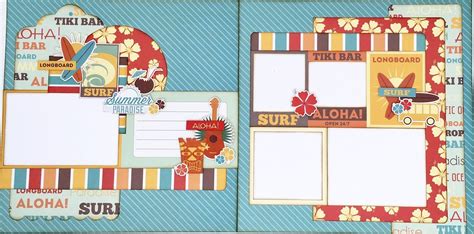 Summer Paradise Two Page Layout Kit Scrapbook Challenges Beach