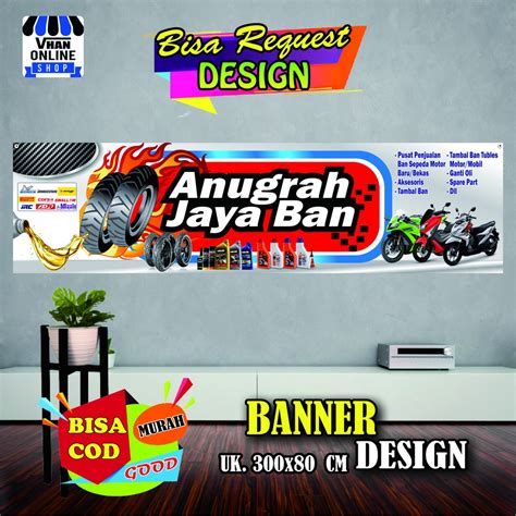 Jual Spanduk Banner Toko Ban Motor Bengkel Sparepart Keren Murah