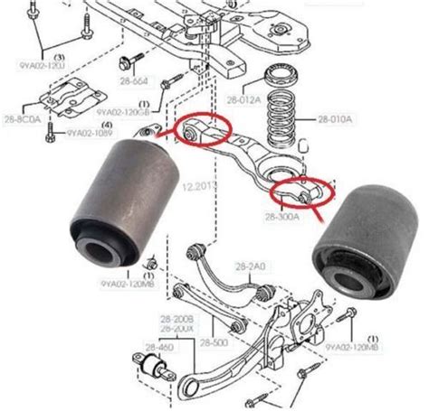 Rear Trailing Control Arm Axle Wishbone Bushes Bushings For Mazda Cx