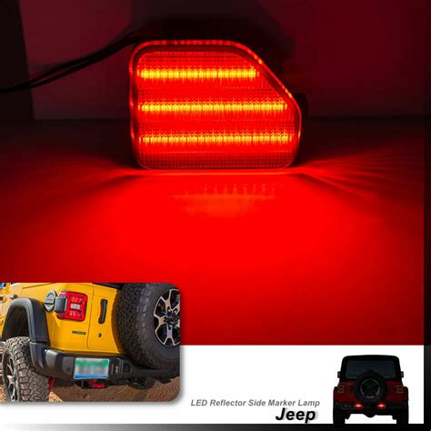 Smoked Lens Full Led Rear Bumper Reflector Light Kit For 18 Up Jeep Wrangler Jl Ebay