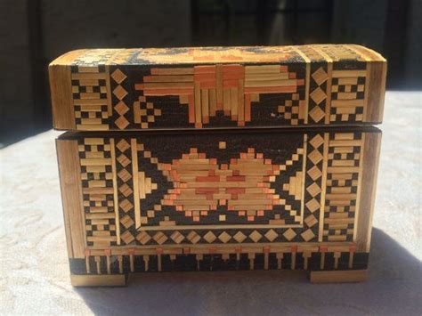 Sale Straw Marquetry Box From Former Ussr Etsy Marquetry