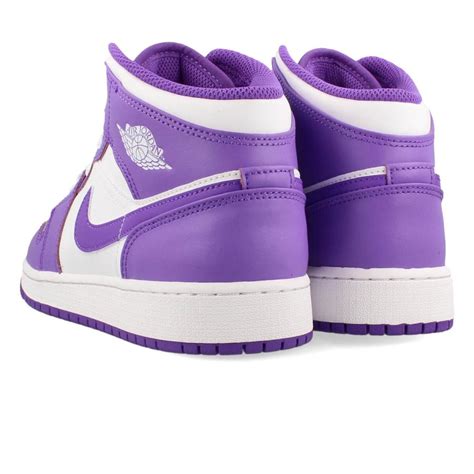 Nike Air Jordan 1 Mid Gs ナイキ エア ジョーダン 1 ミッド Gs レディース Purple Venomwhite