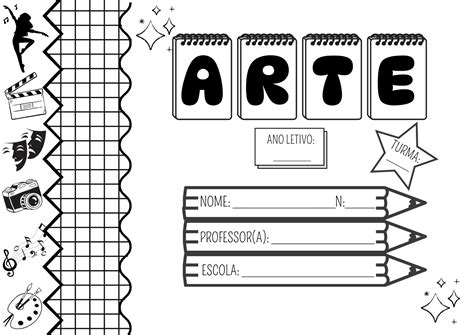 Capa De Caderno De Arte Para Imprimir 3