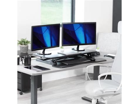 VIVO Black Height Adjustable 36 Standing Desk Monitor Riser Sit Stand