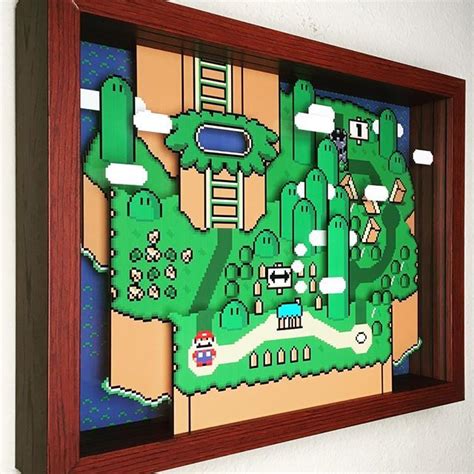 Super Mario World Art Artwork Game Videogames Shadowbox