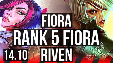 FIORA Vs RIVEN TOP Rank 5 Fiora Legendary TR Master 14 10