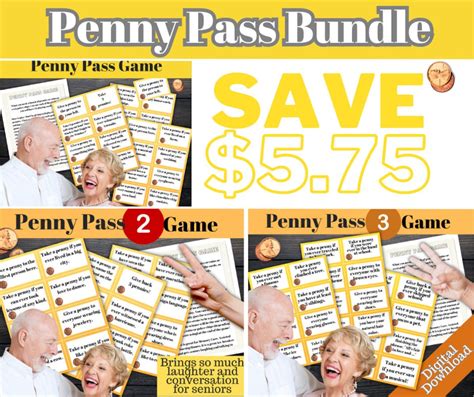 Penny Pass Bundle Reminiscing Game Seniors Alzheimers Game Party