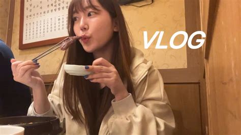 Vlog 먹방 브이로그 맛집 브이로그 새벽집 진미평양냉면 송하정 스시 차a 회사 장면 귀한 직장인 브이