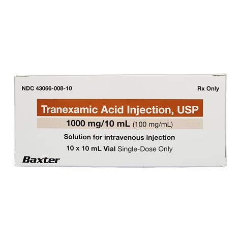 Acido Tranexamico 100 Mg Ml Caja C 10 Frasco Ampula De 10 Ml Small