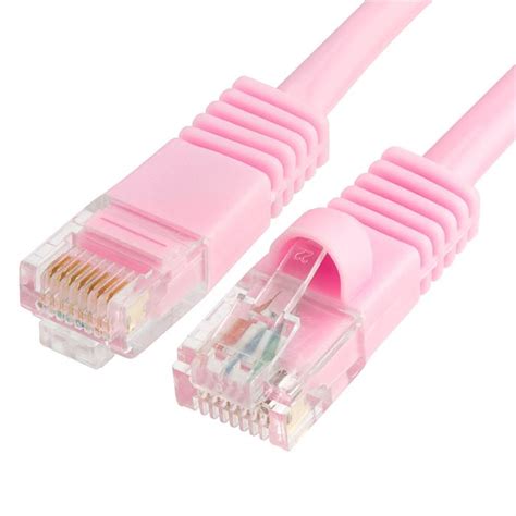 Rj45 Cat5e Ethernet Lan Network Pink Cable With Molded Strain Relief 25 Ft