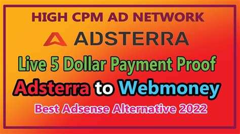 Adsterra To Webmoney Dollar Live Payment Proof Bangla Tutorial