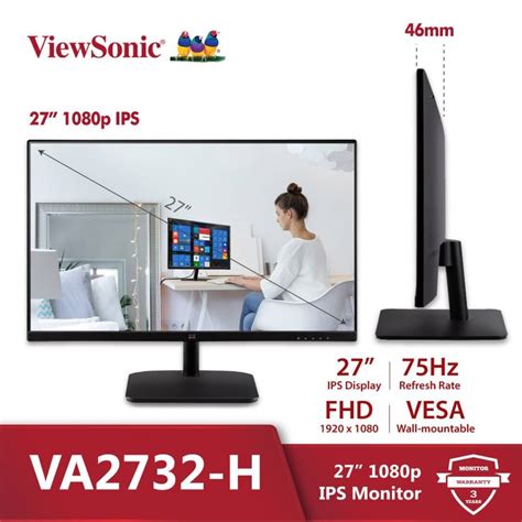 Viewsonic VA2732 H 27 IPS Monitor Featuring HDMI SuperClear IPS