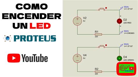 Como Encender Un Led En Proteus Practica No Youtube