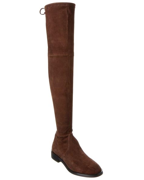 Stuart Weitzman Jocey Suede Over The Knee Boot In Brown Lyst Australia