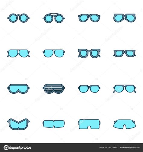 Sunglasses Icons Pack Isolated Symbols Collection Stock Vector By Ware