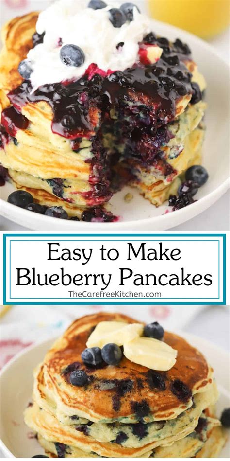 Lemon Blueberry Pancakes Recipe The Carefree Kitchen