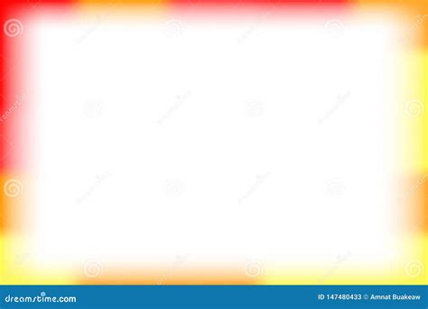 Red And Yellow Border Rectangle Blur And Smooth White For Background