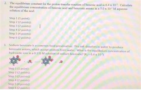 Solved 2. The equilibrium constant for the proton transfer | Chegg.com